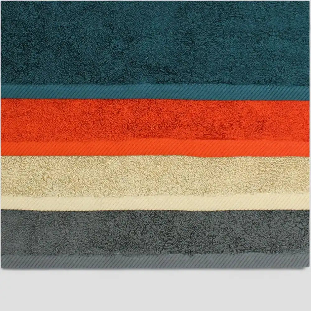 Close-up of colorful Imabari towel hem