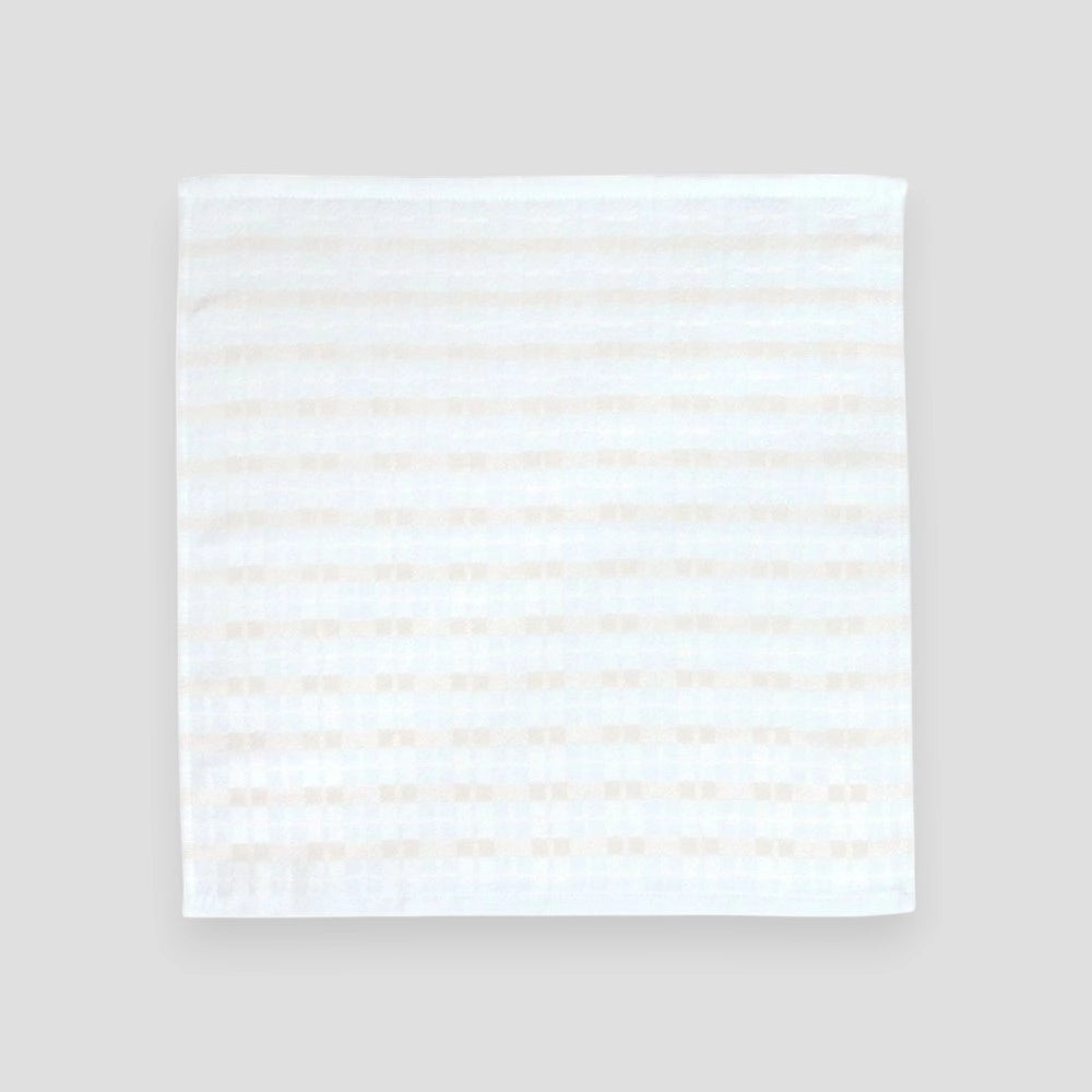 A square blue Imabari towel "enowa" displayed against a white background,