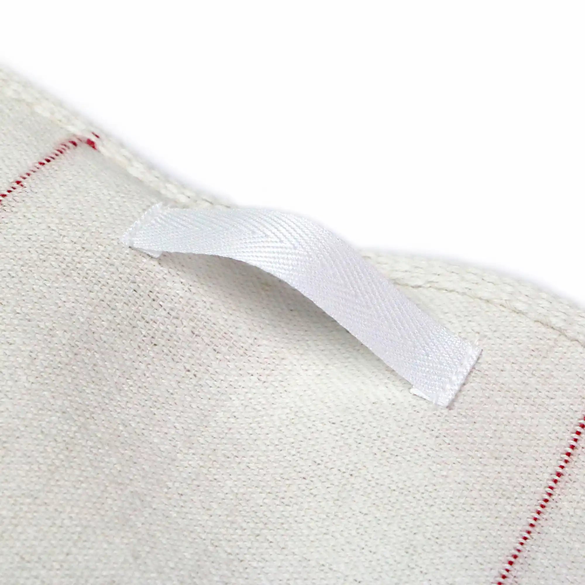 Close-up of a loop of Iambari towel linen kitchen cloth