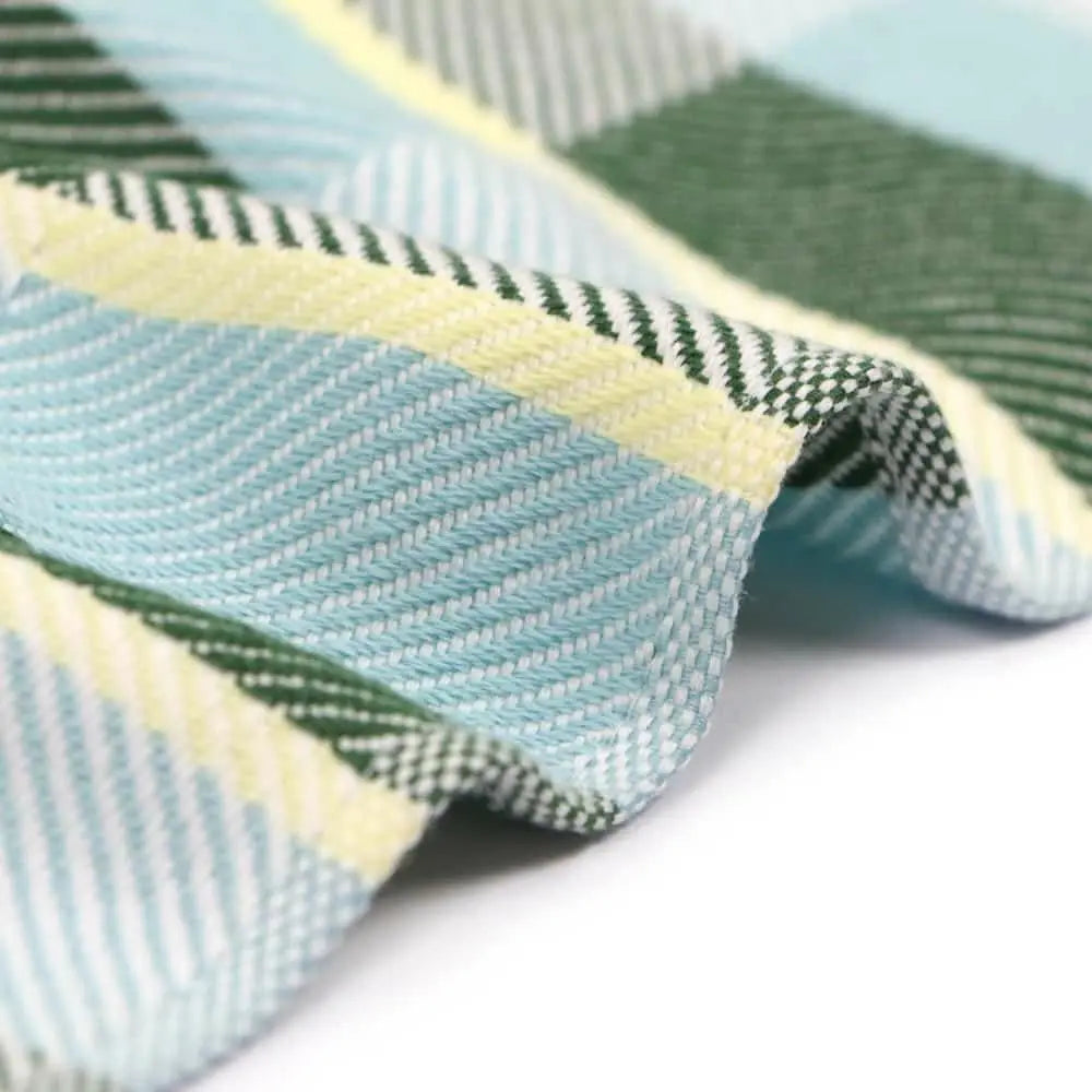 Close up of a side of green Imabari mini towel