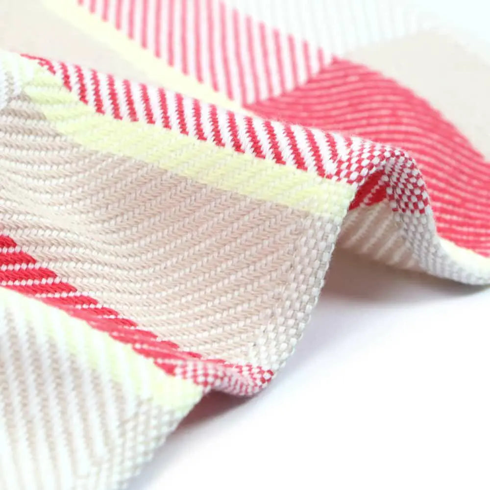 Close up of a side of red Imabari mini towel
