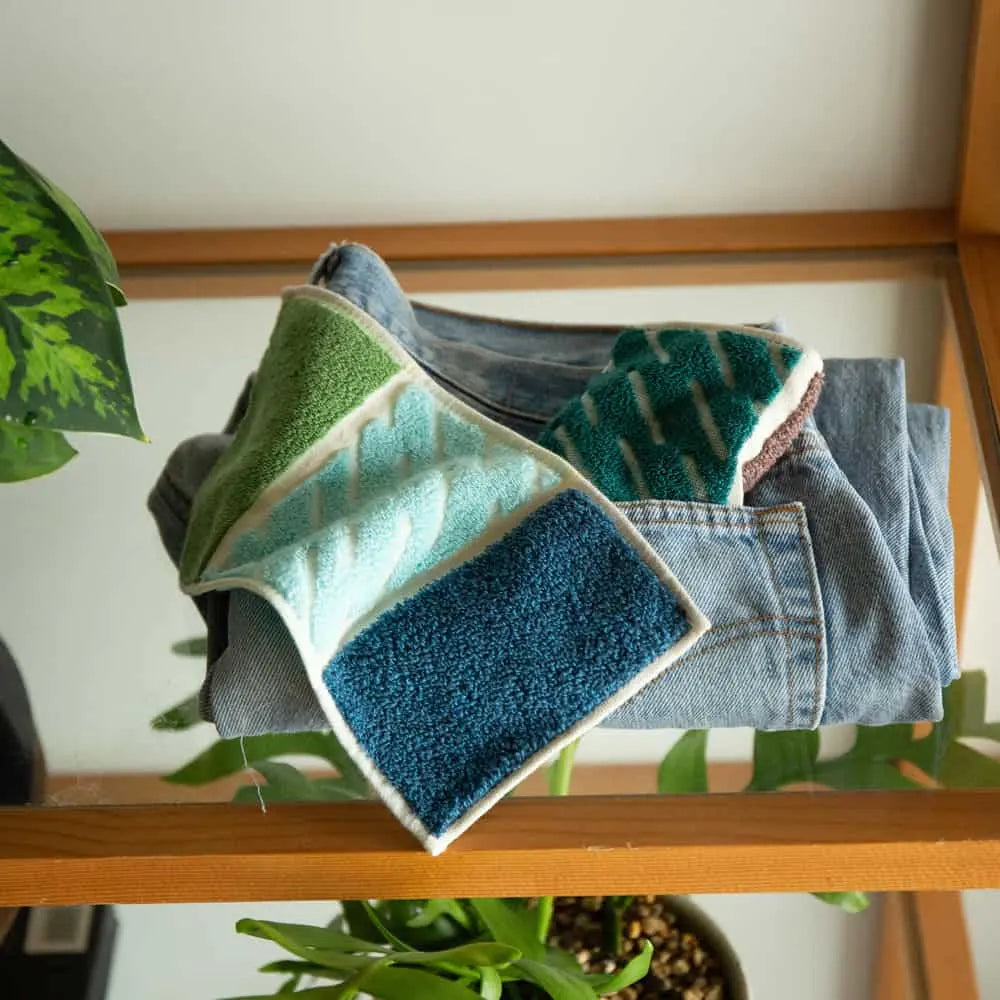 Colorful small Imabari towel in a pocket