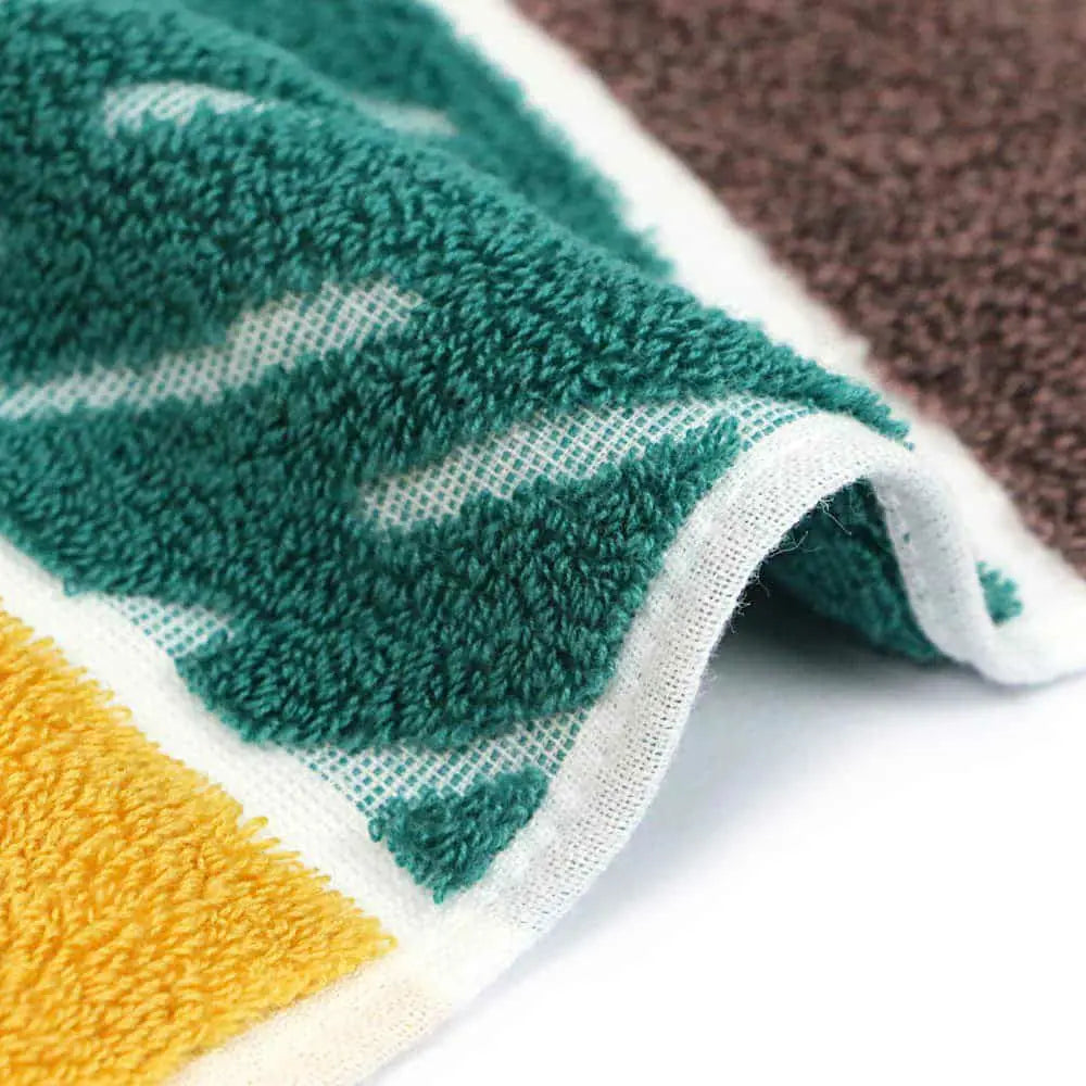 Close up of a side of colorful Imabari towel