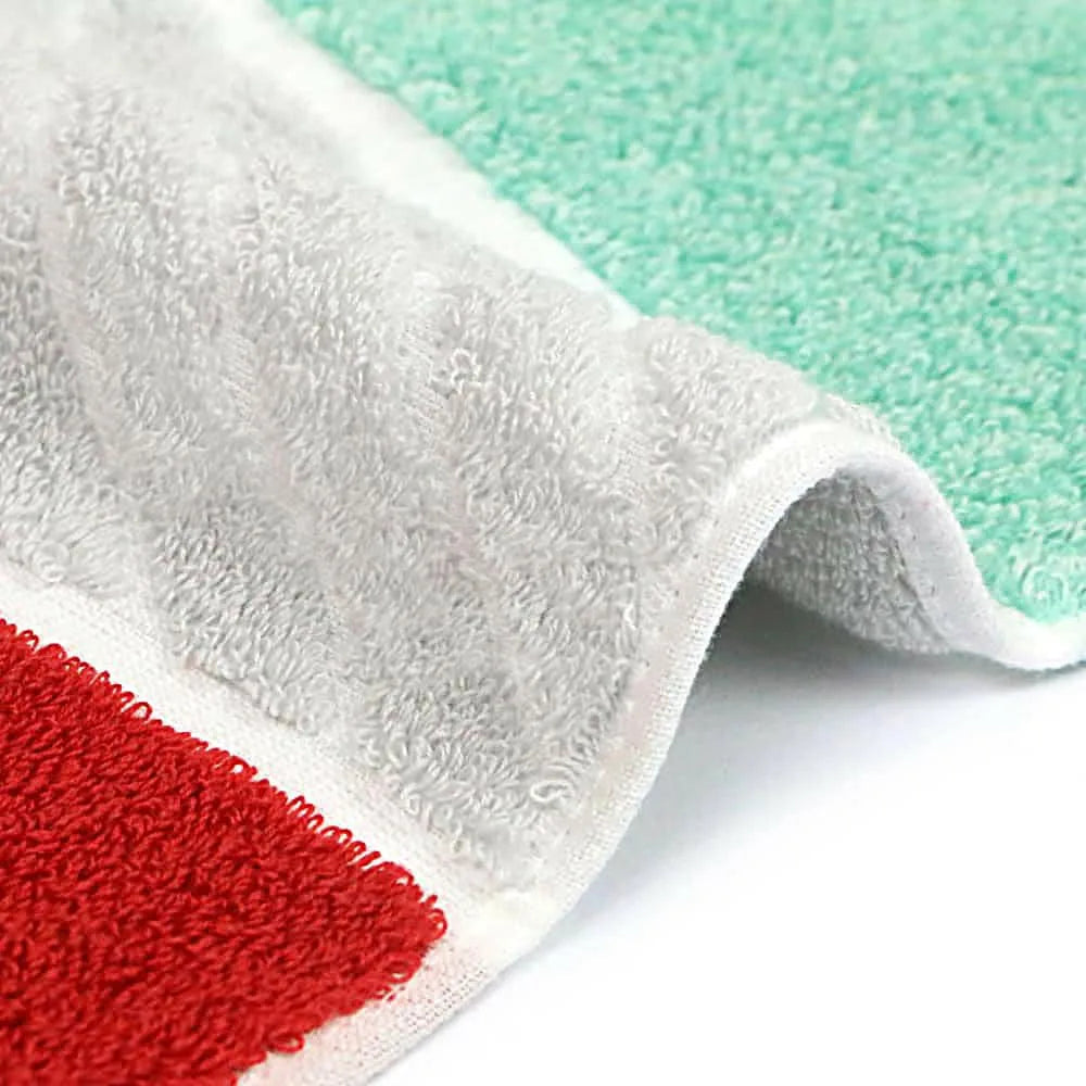 Close up of a side of colorful Imabari towel