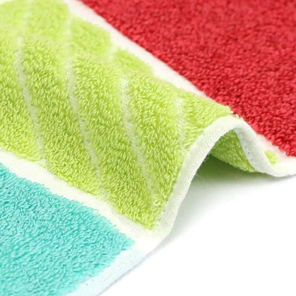 Close up of a side of colorful Imabari towel