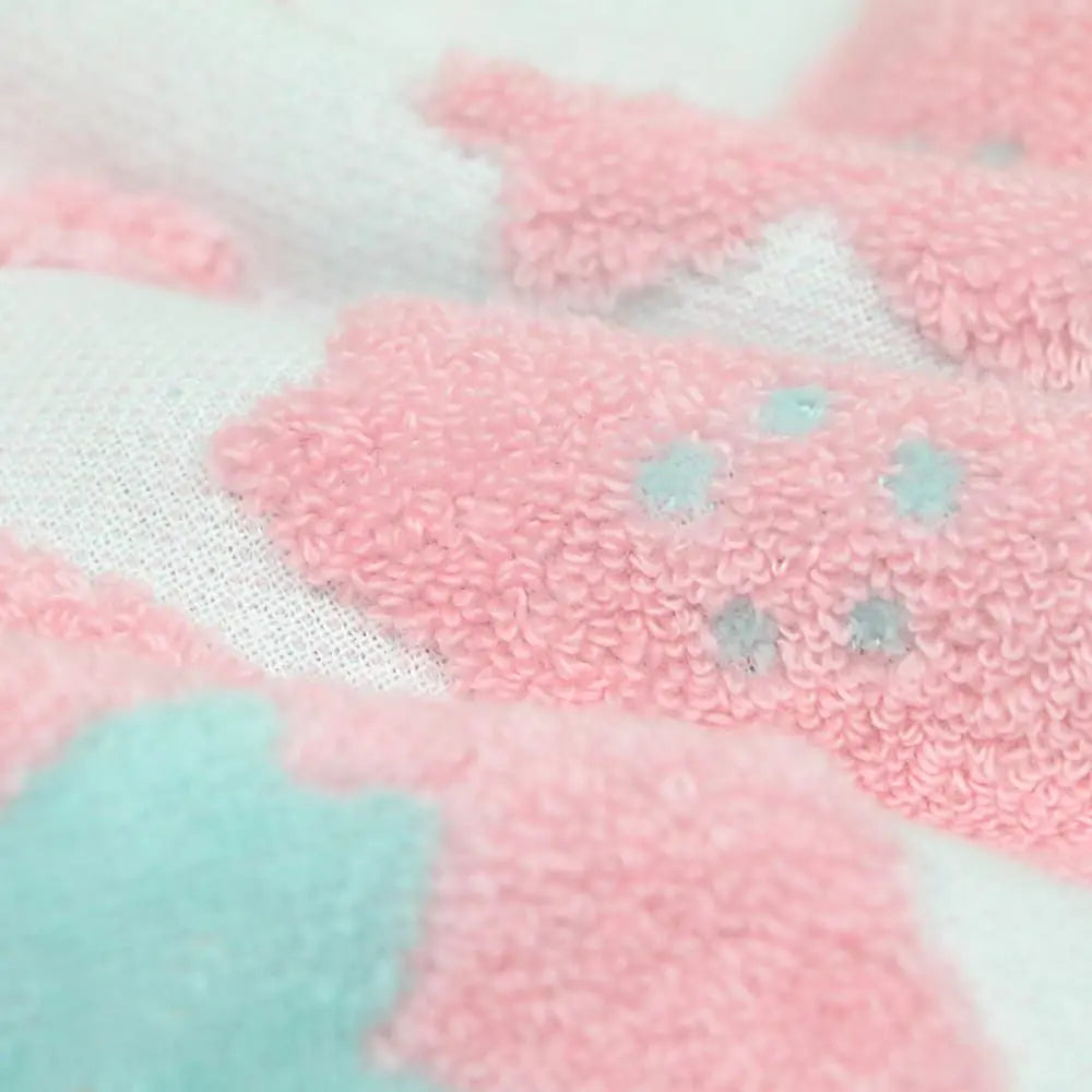 Close-up of a pink floral pattern Imabari towel