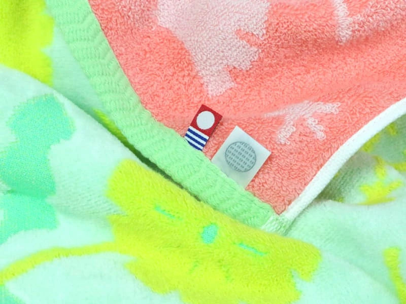 Close up of Imabari towel brand mark and Iori&