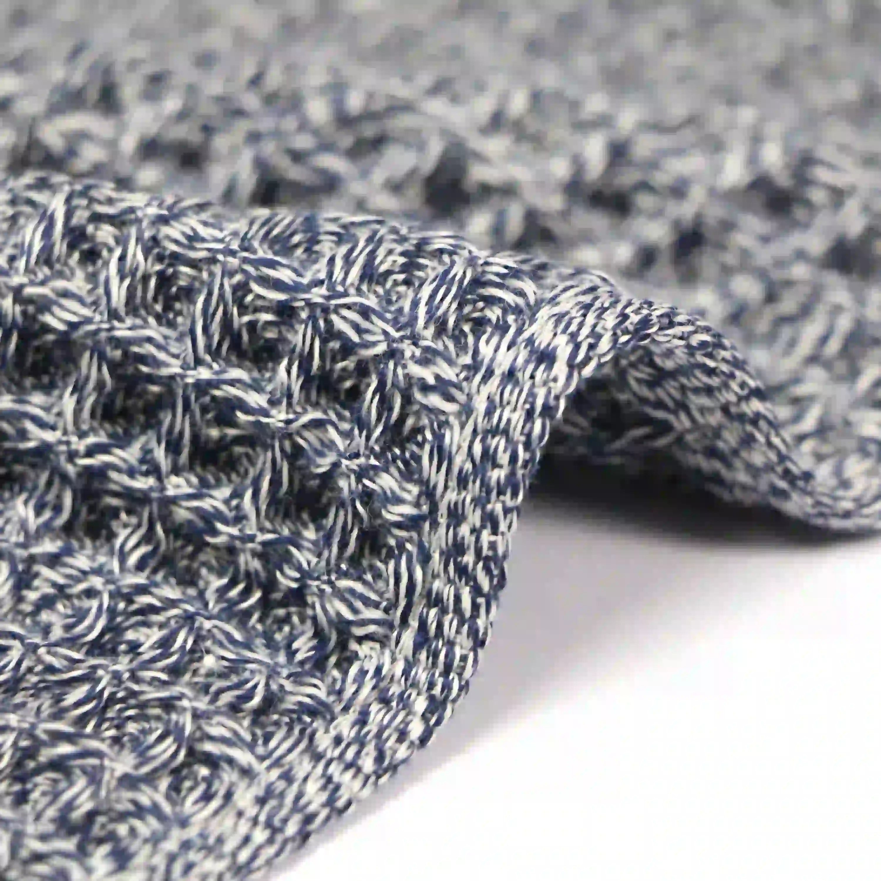 Side shot of navy Imabari towel