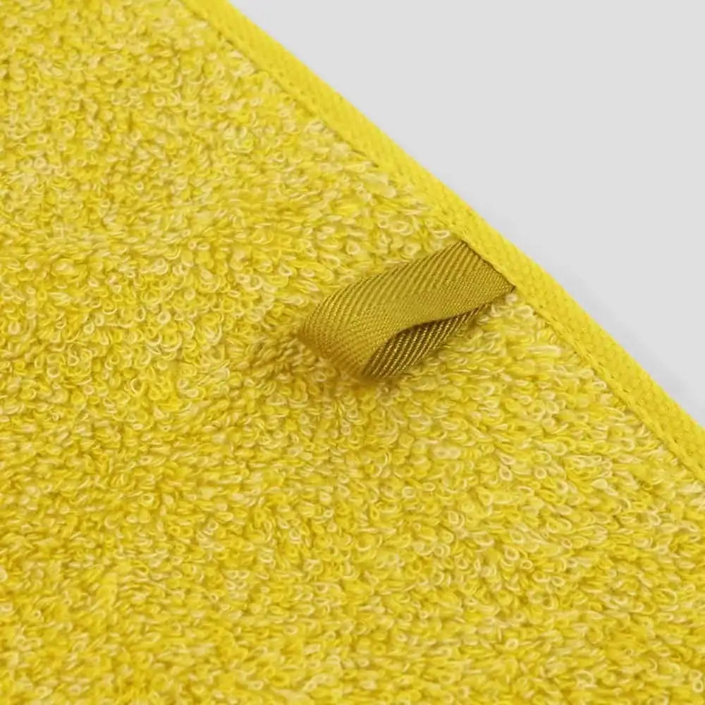 Close-up of a loop of yellow Imabari towel