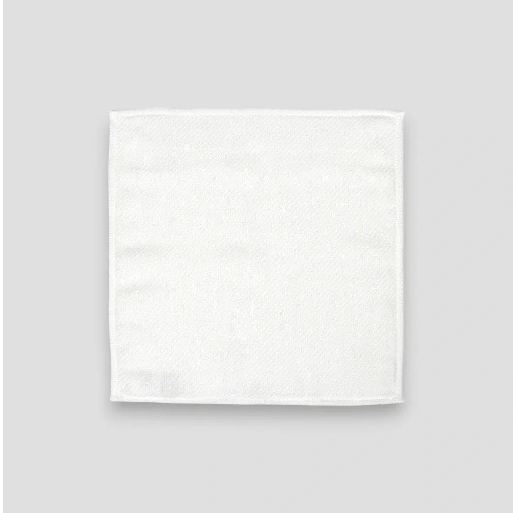 Square white Imabari towel made from cotton gauze.