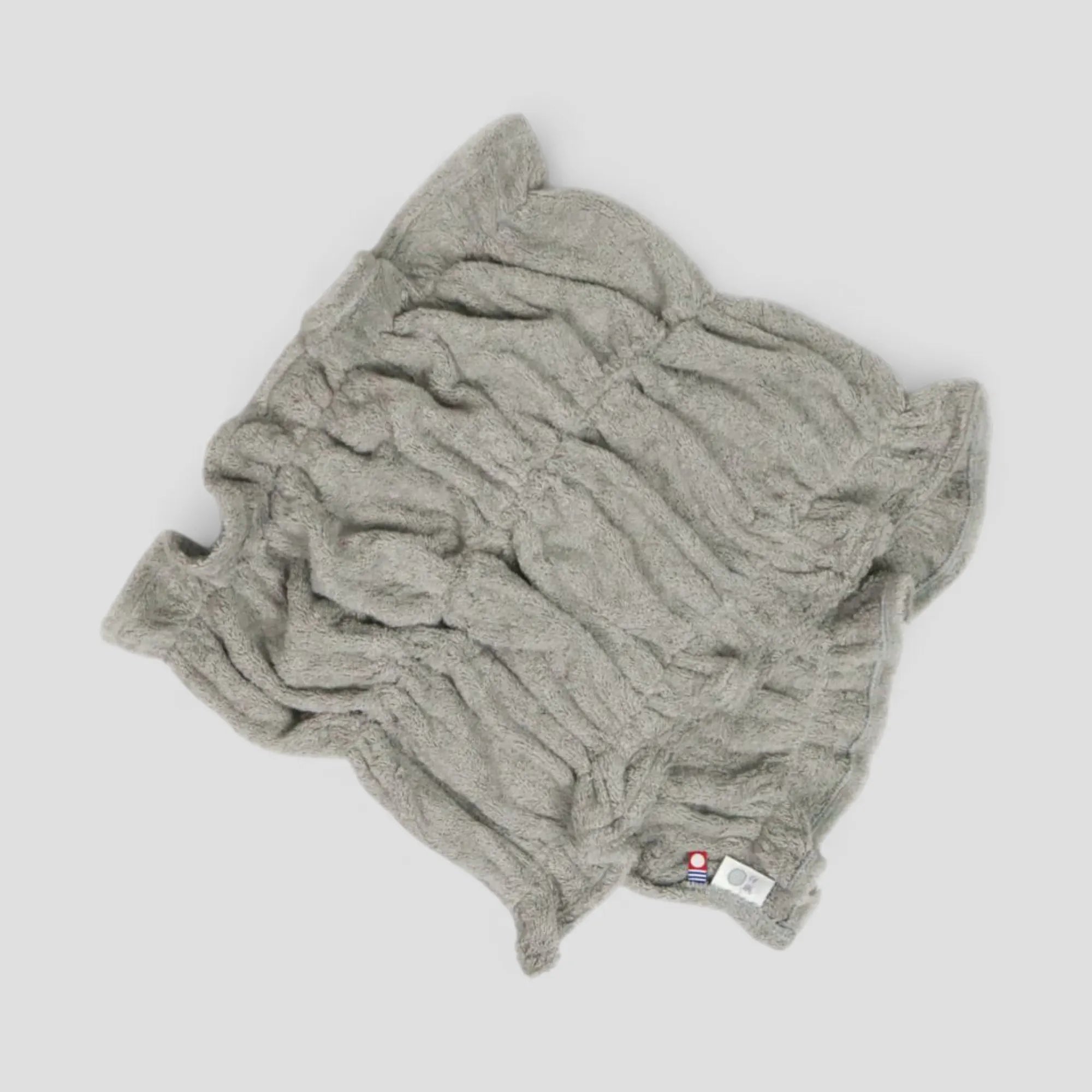 Gray Imabari towel hair-dry-towel on a light gray background