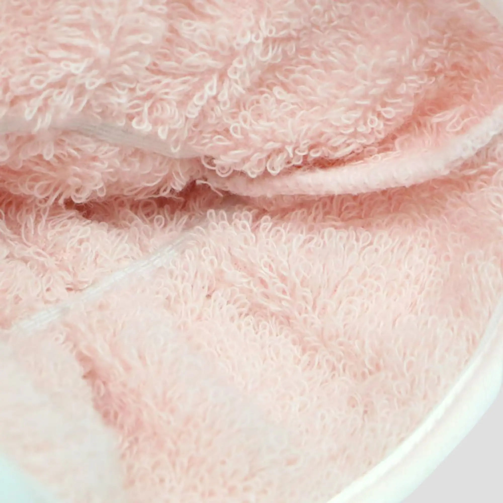Close-up of pink Imabari towel fluffy fabric