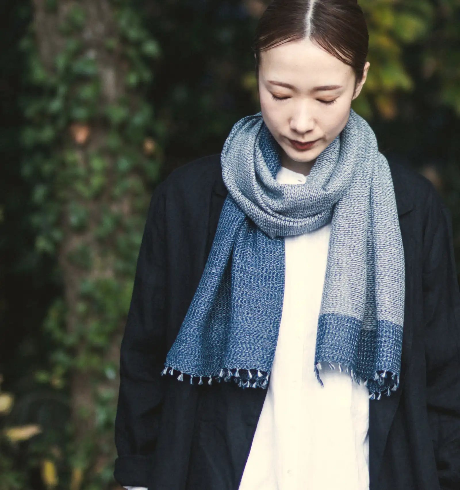 MOJIRI Two-Tone Organic Cotton Muffler