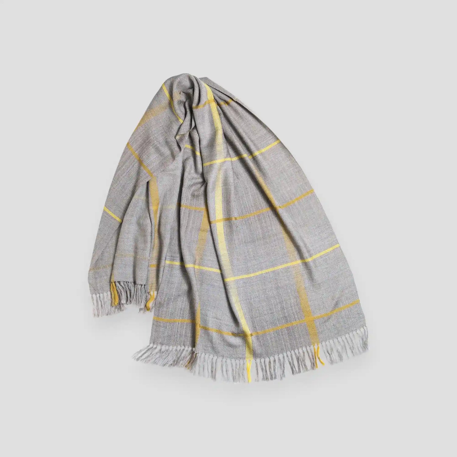 AYA Wool Shawl Windowpane - Greige