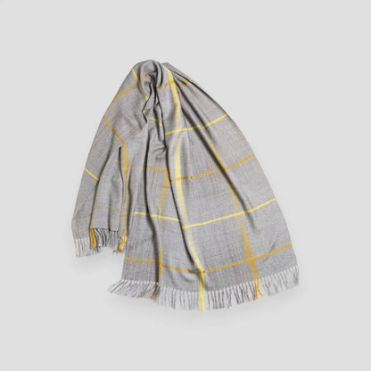 AYA Wool Shawl Windowpane - Greige