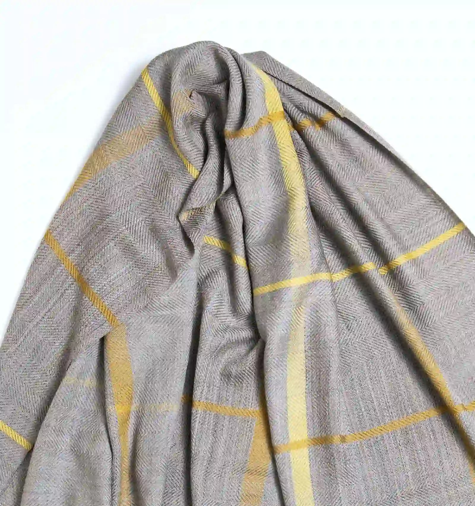 AYA Wool Shawl Windowpane - Greige