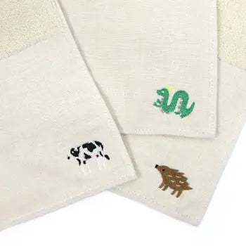 12 ANIMALS Handkerchief Towels