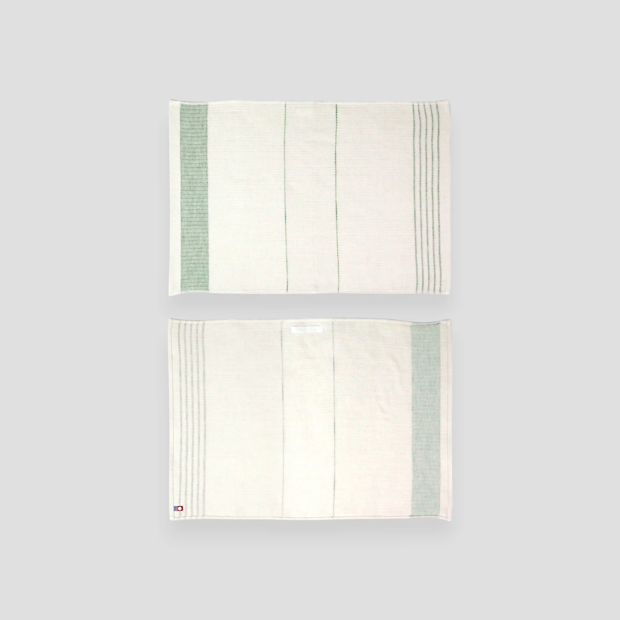 A set of FU-KU cotton Imabari towel linen kitchen cloths in green color displayed 
