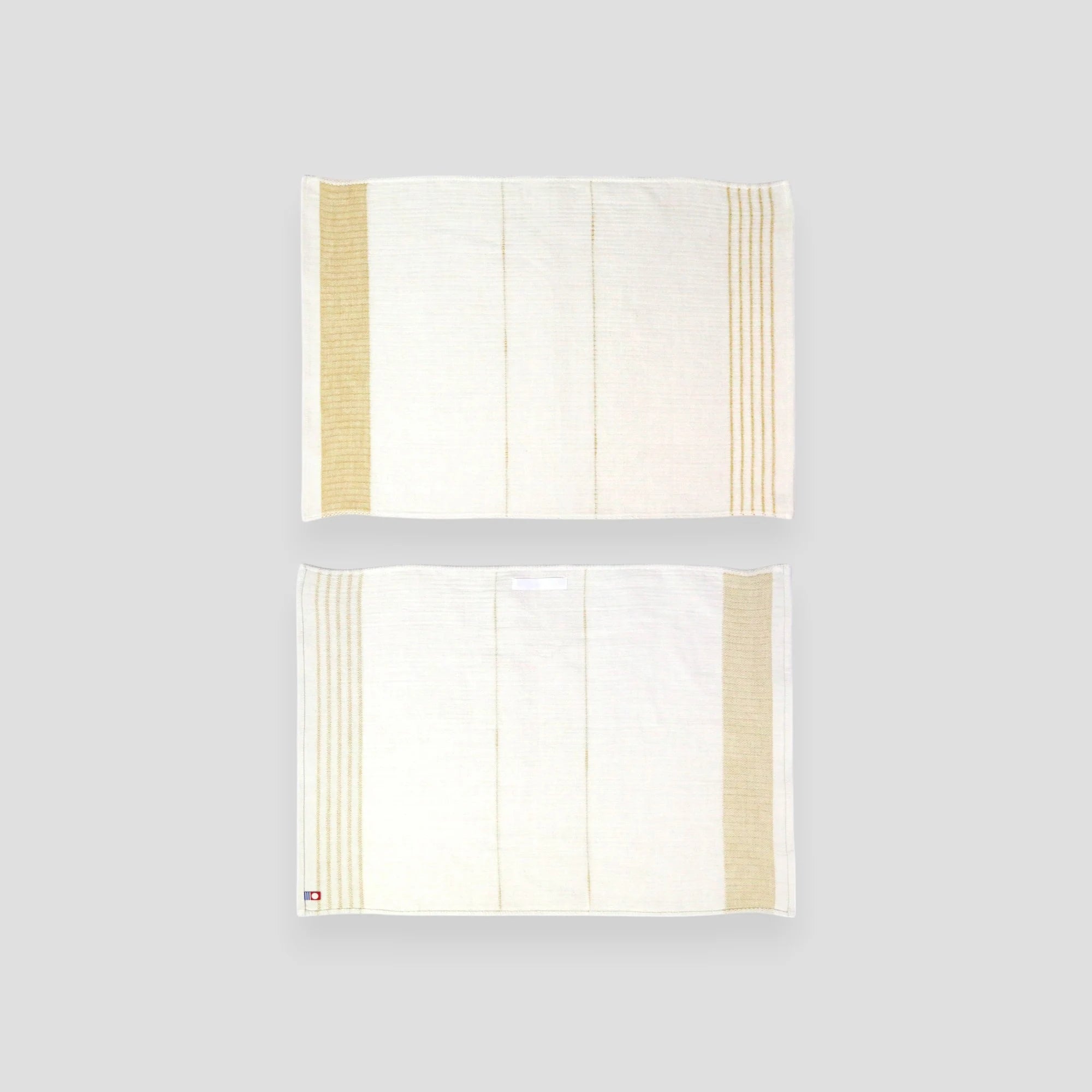 A set of FU-KU cotton Imabari towel linen kitchen cloths in yellow color displayed 