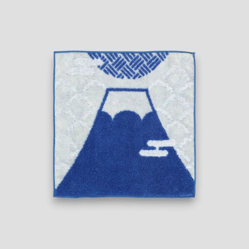 A small square blue pattern Imabari towel