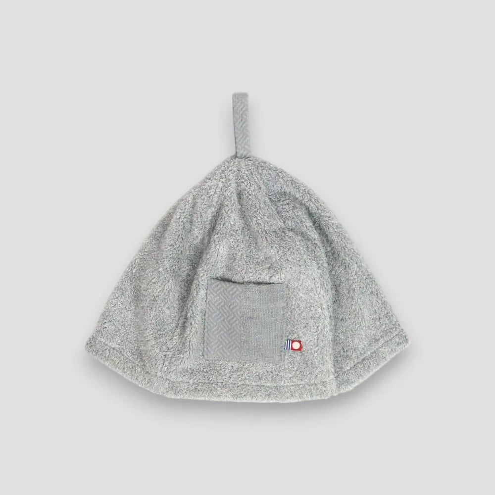 KASUMI Gray Sauna Hat made from Imabari Towel material
