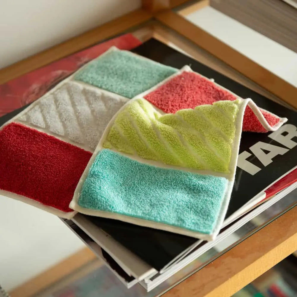 Colorful Imabari towels on the books