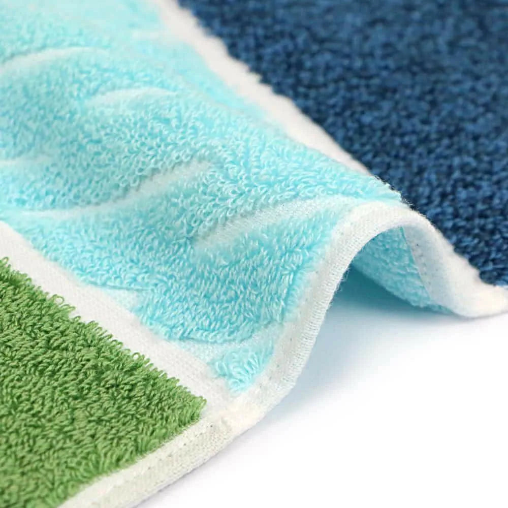 Close up of a side of colorful Imabari towel