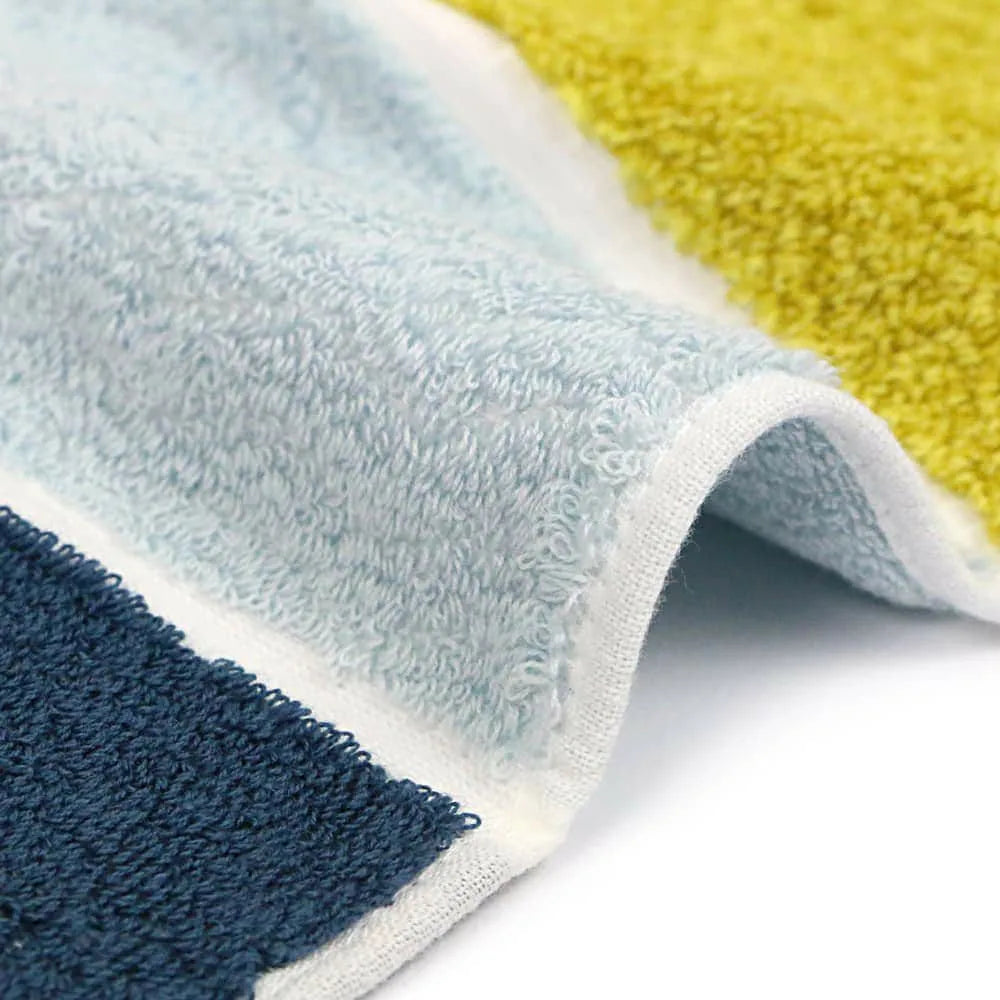 Close up of a side of colorful Imabari towel
