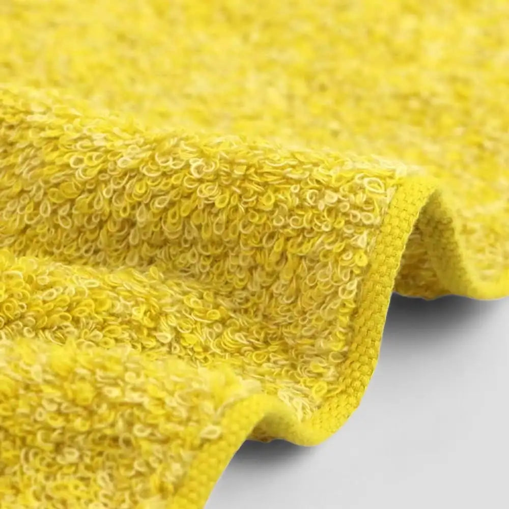 Close-up of a side of yellow Imabari towel