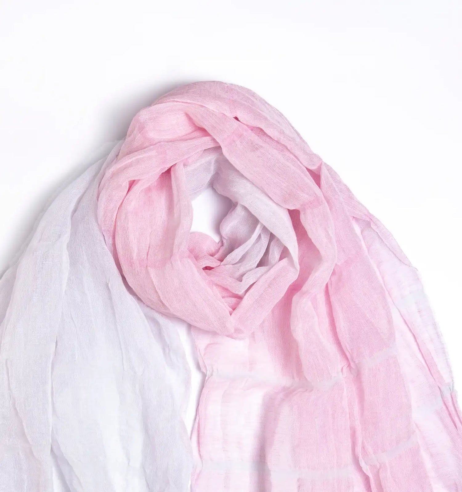SHIBO Linen Cotton Two-Tone Shawl - Pink