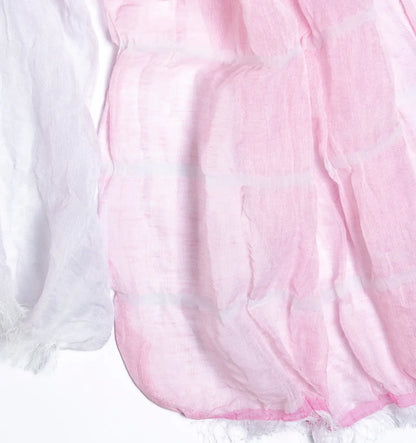 SHIBO Linen Cotton Two-Tone Shawl - Pink