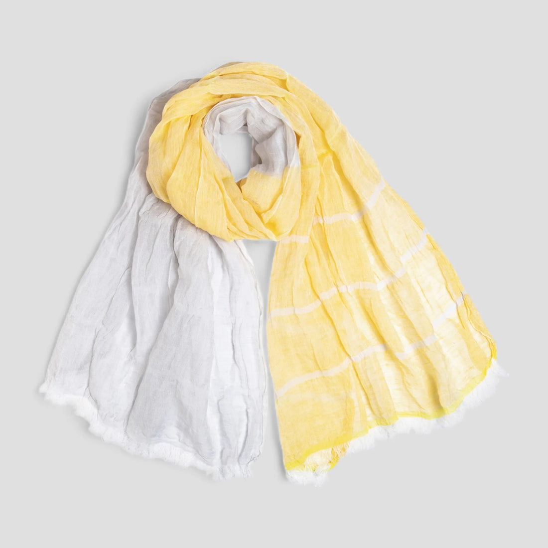 SHIBO Linen Cotton Two-Tone Shawl - Yellow