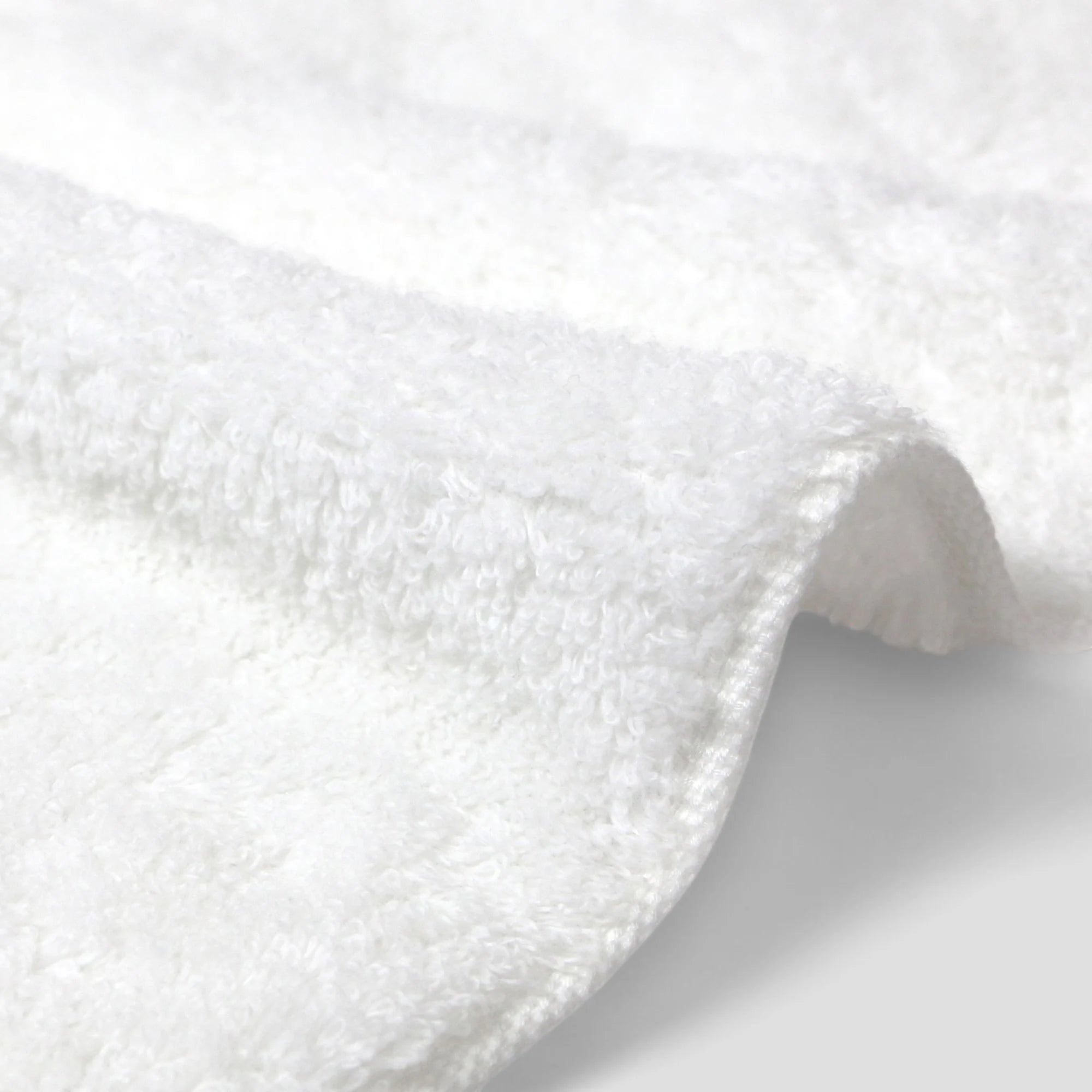 Close-up of white Imabari towel textured fabric