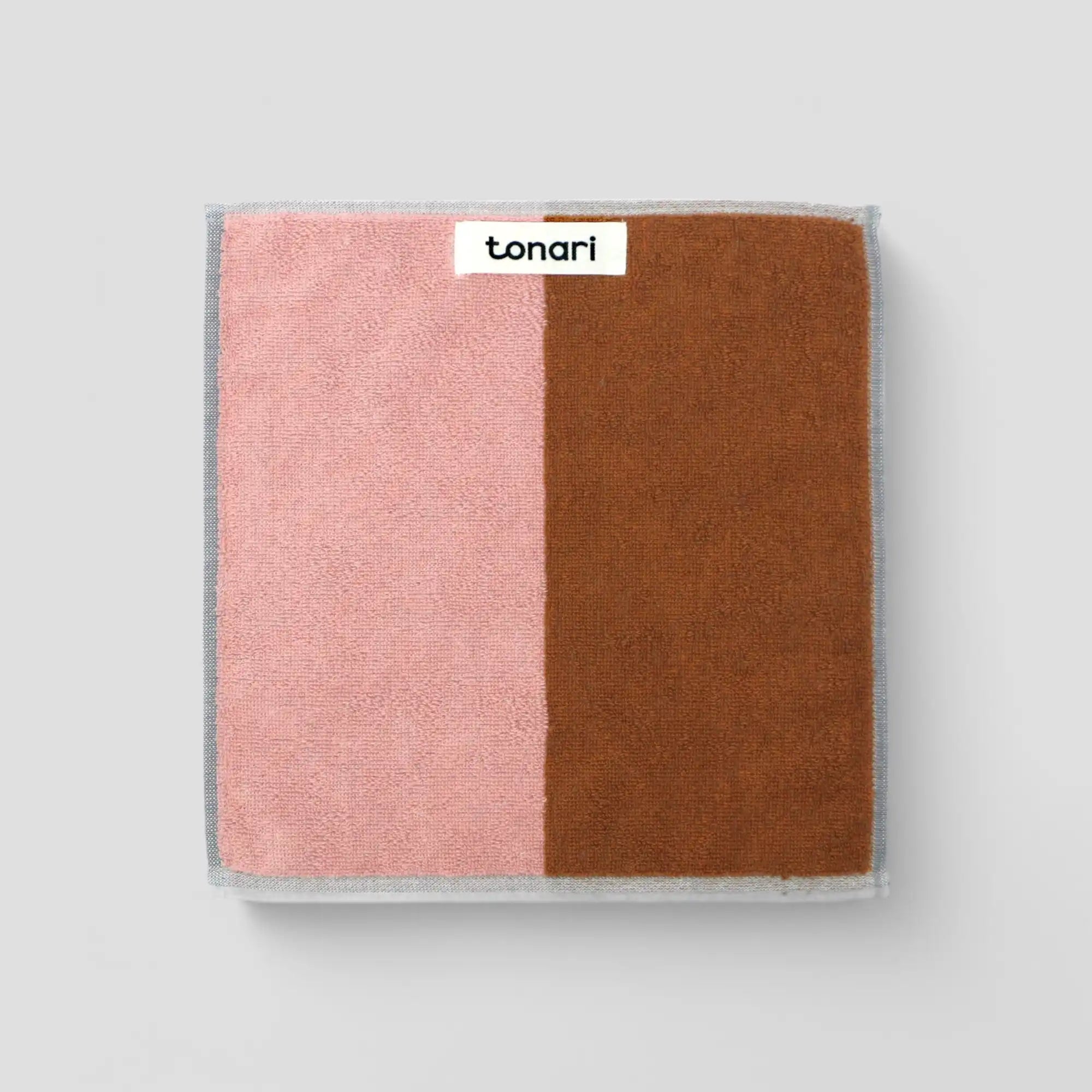 A collection of "tonari" Imabari towel in pink and brown