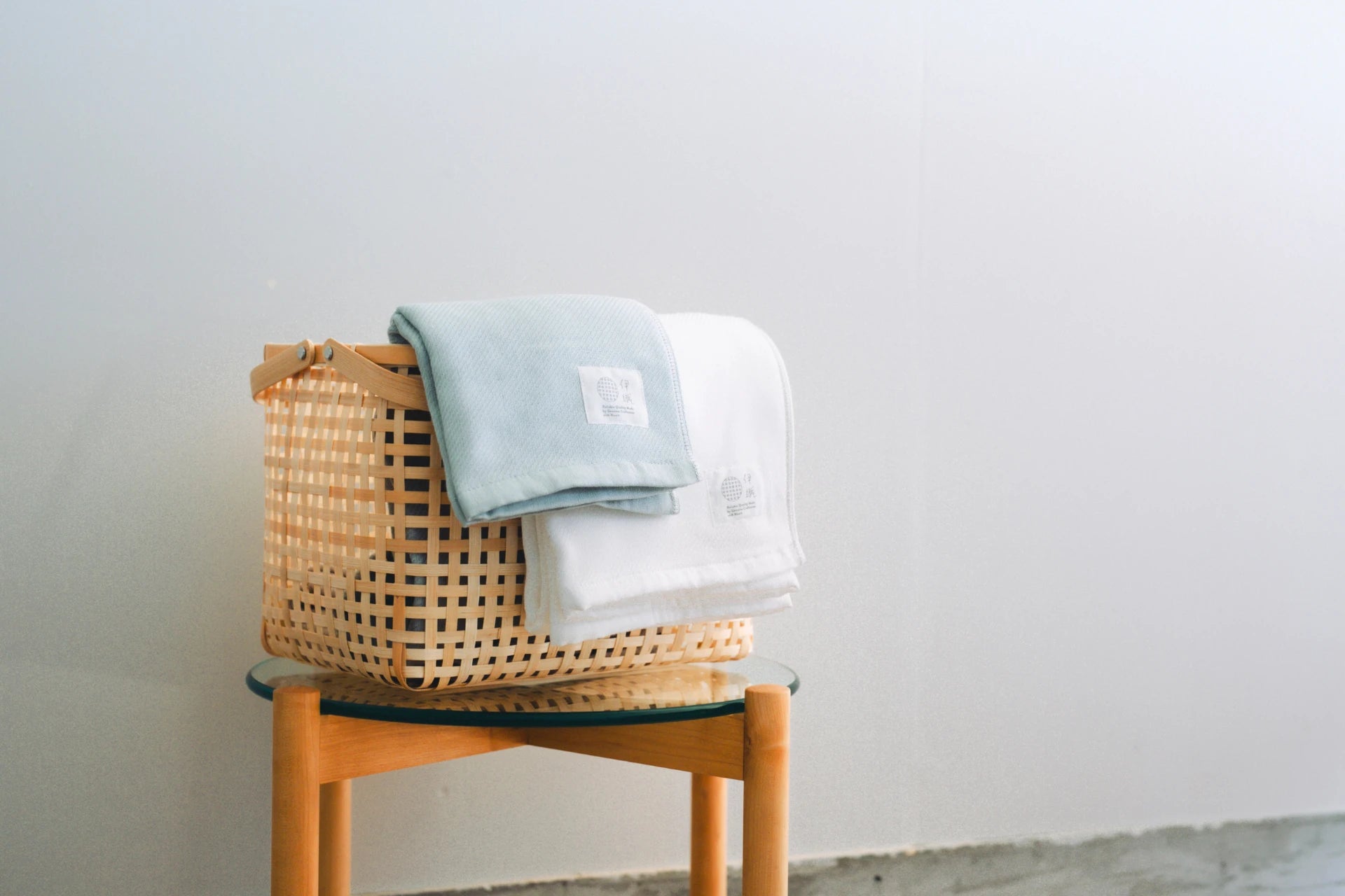 Soft Gauze Imabari Towels Stacked on a Chair