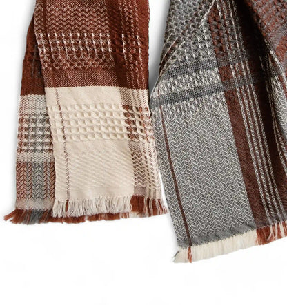 KAWARI Extra Fine Merino Wool Muffler N - Plum Brown