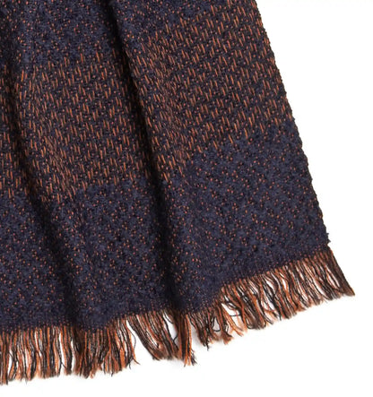 LOOP Wool Cotton Muffler Herringbone - Navy