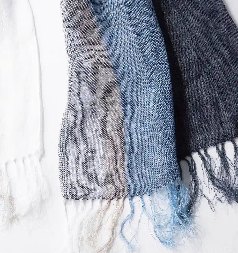 Linen＆Ramie Stole Colors-Blue