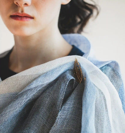Linen＆Ramie Stole Colors-Blue