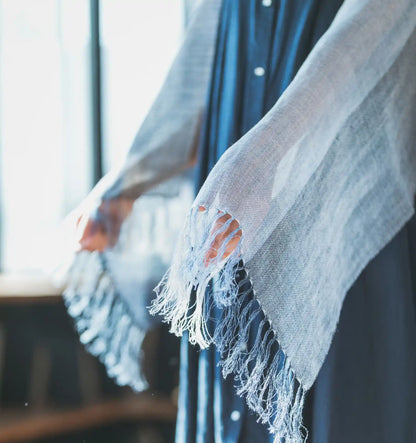 Linen＆Ramie Stole Colors-Blue
