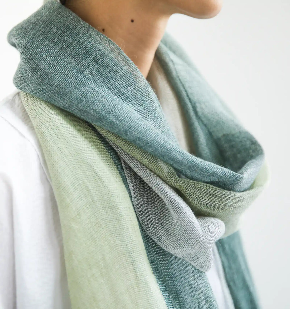 Linen＆Ramie Stole Colors-Green