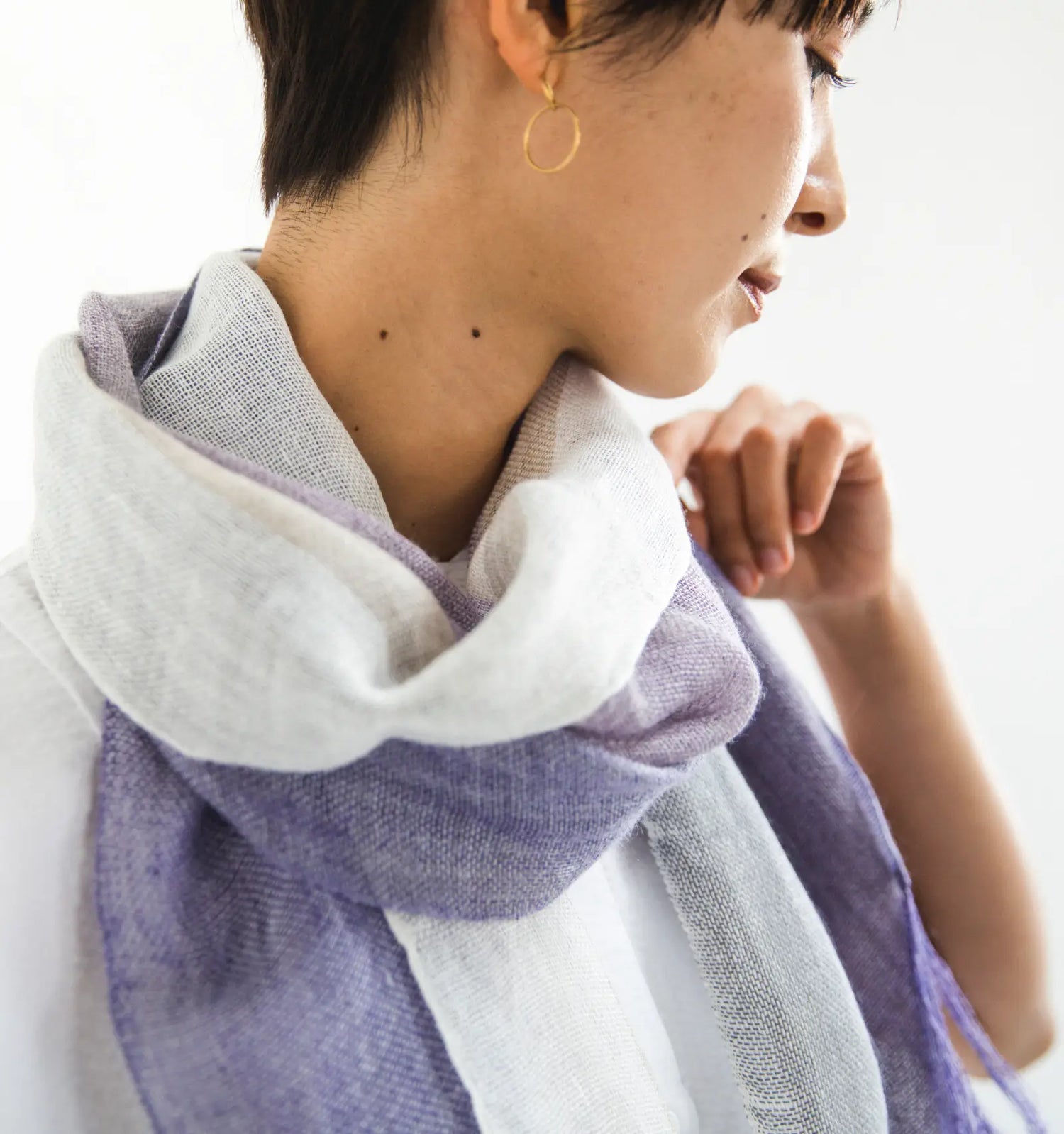 Linen＆Ramie Stole Colors-Purple