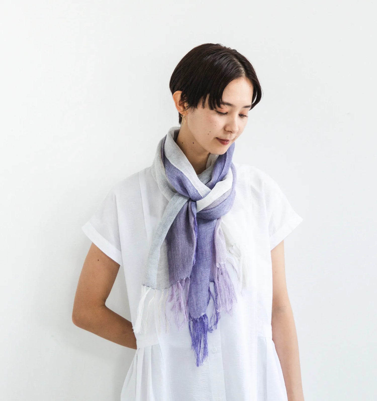 Linen＆Ramie Stole Colors-Purple