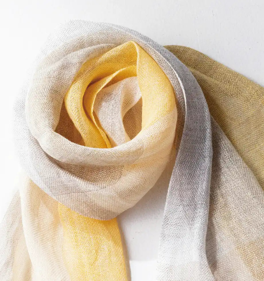 Linen＆Ramie Stole Colors-Yellow