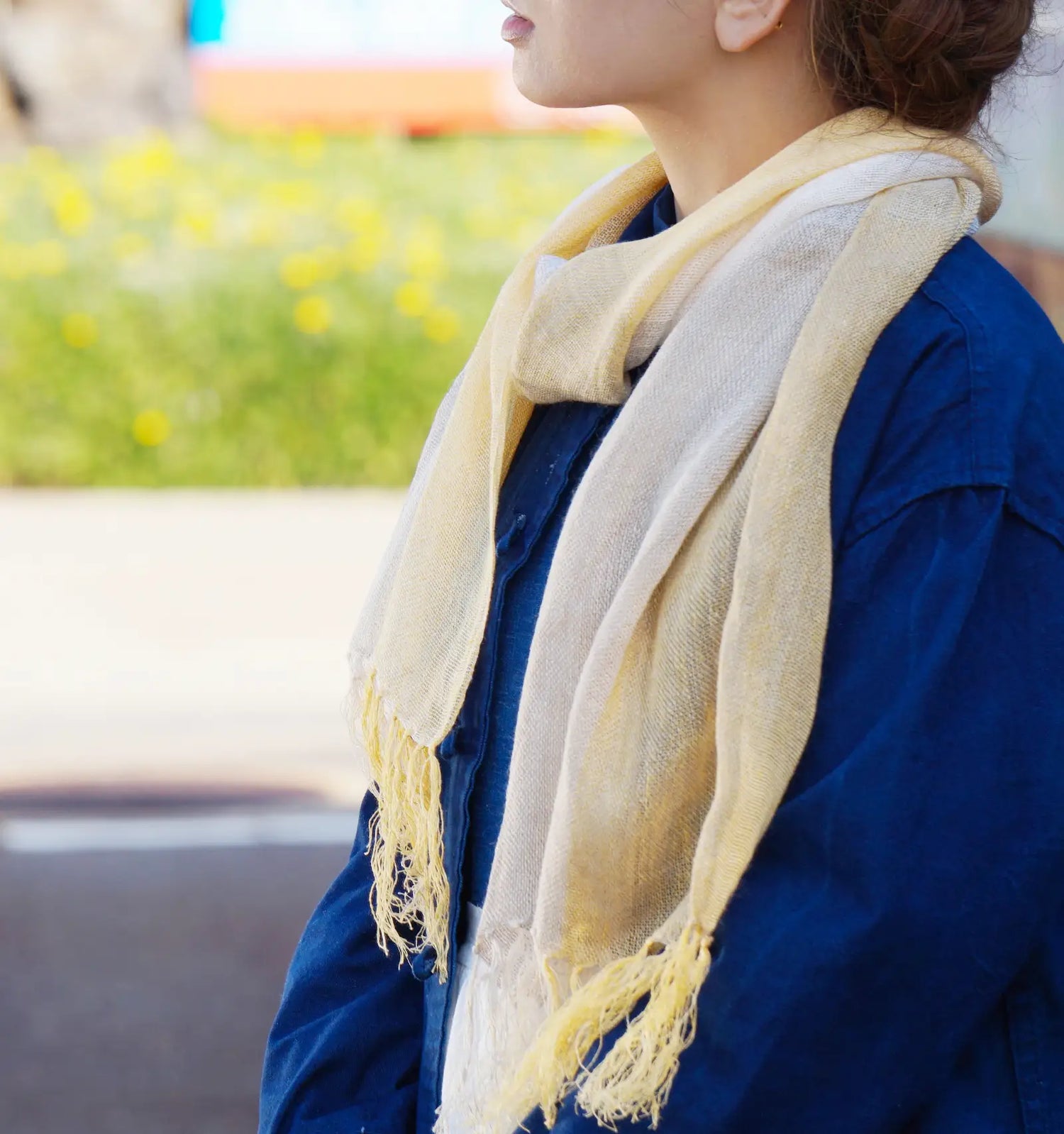Linen＆Ramie Stole Colors-Yellow