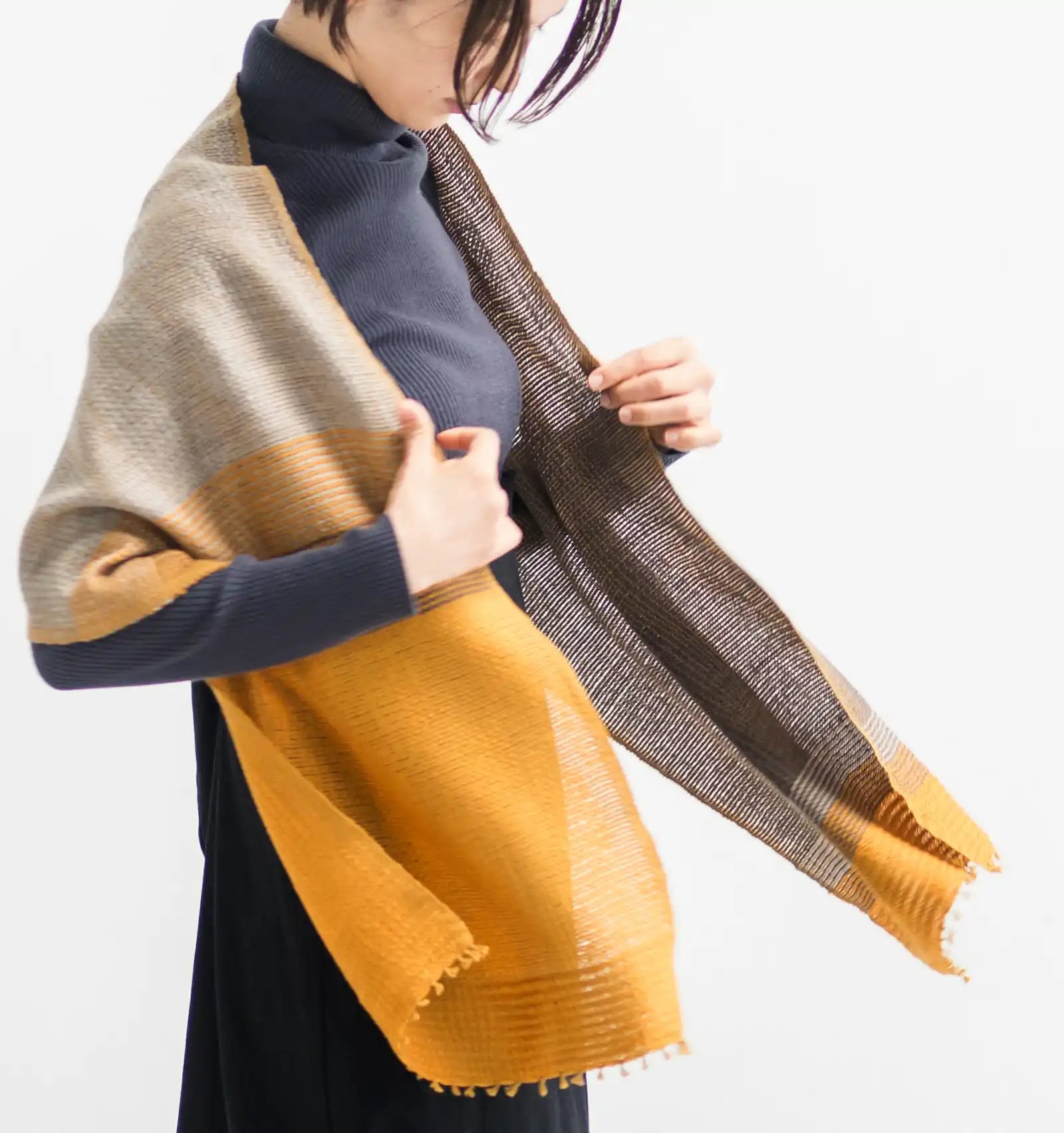 YURAGI Wool Muffler - Mustard