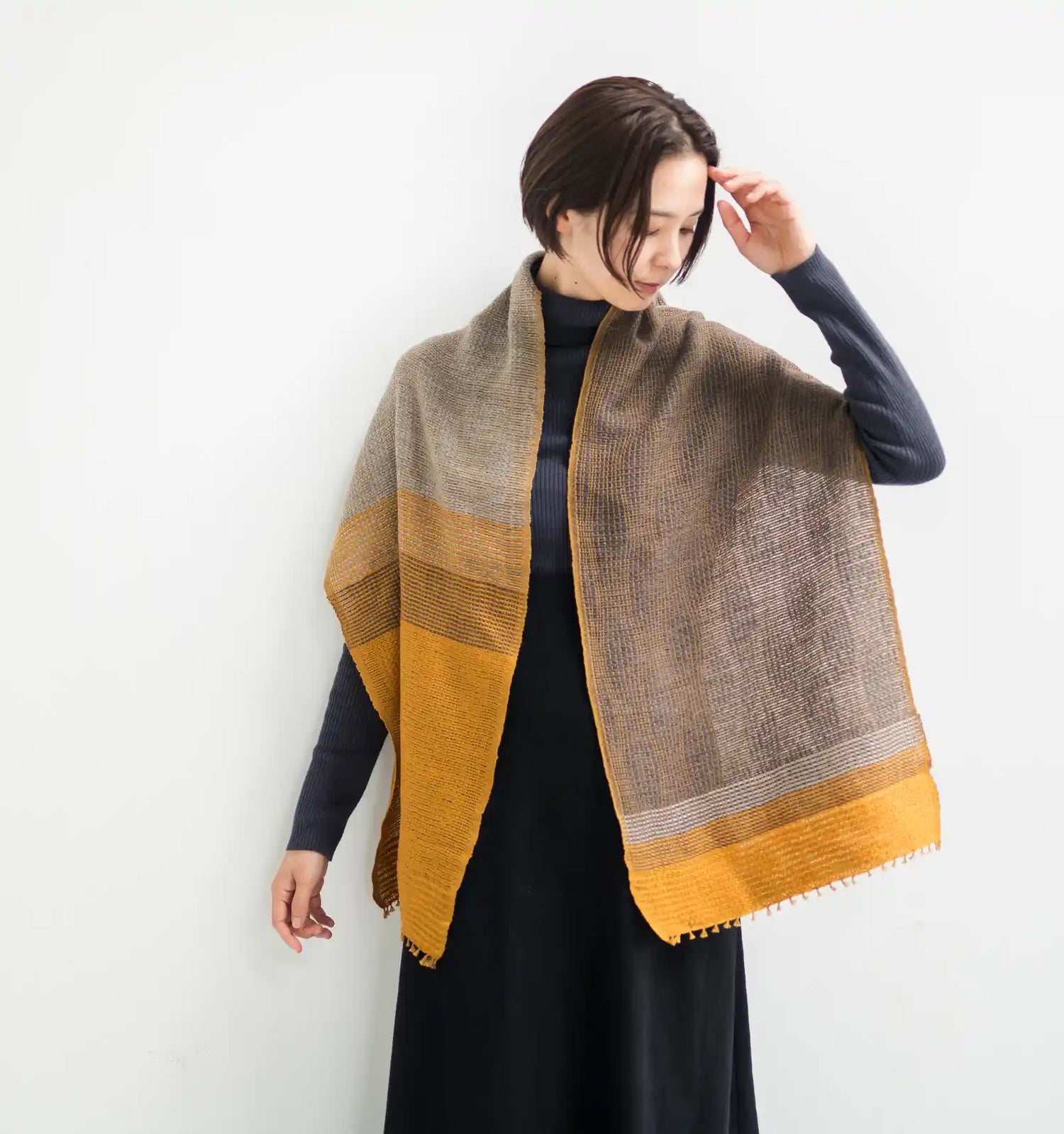 YURAGI Wool Muffler - Mustard