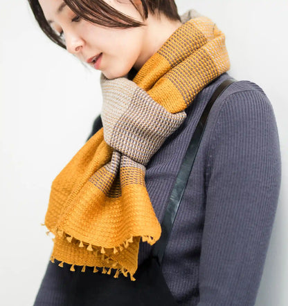 YURAGI Wool Muffler - Mustard