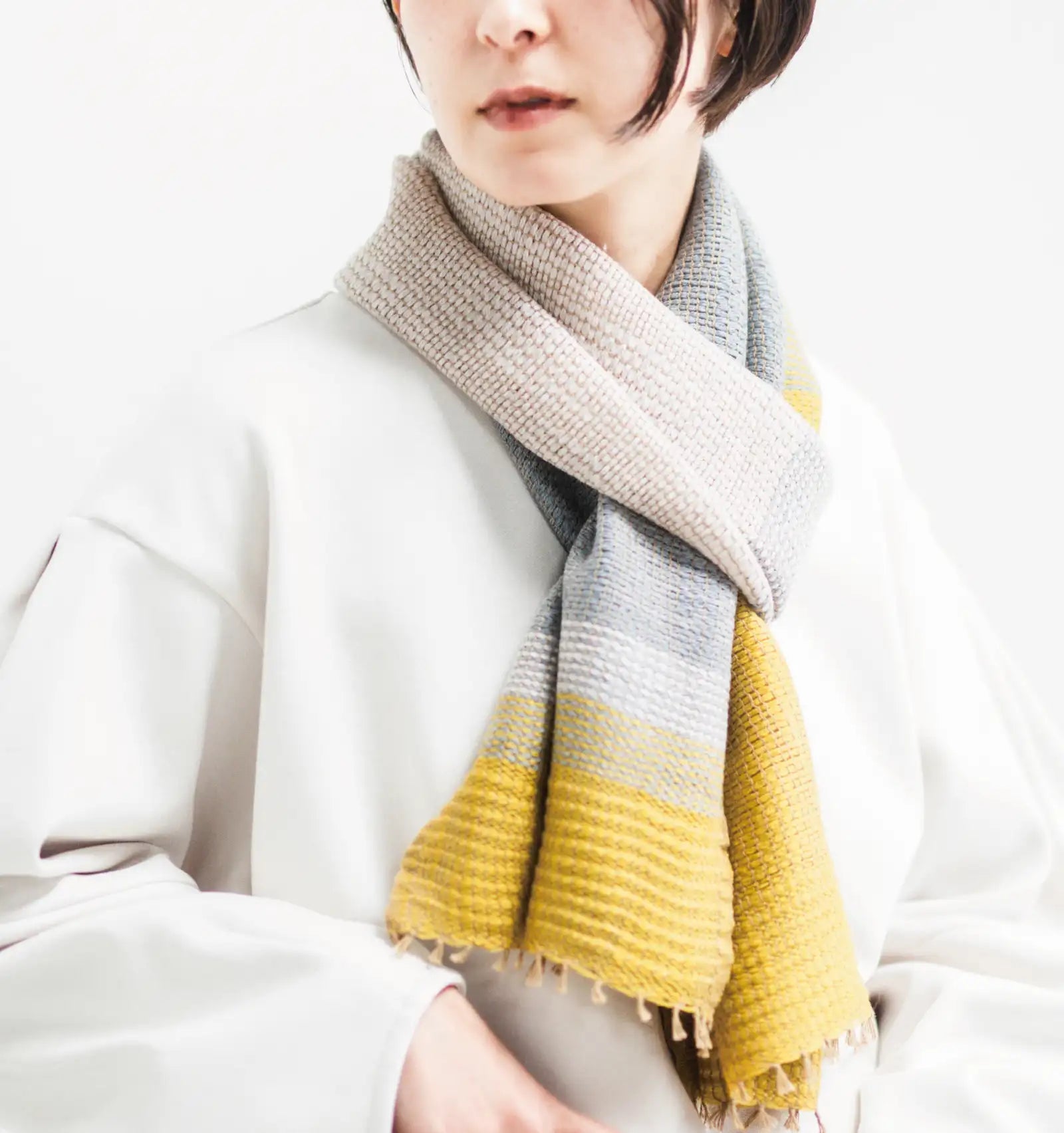 YURAGI Wool Muffler - Canary Yellow