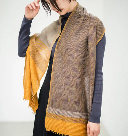 YURAGI Wool Muffler - Mustard